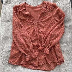 Women's by the river size medium Blouse with Ruffle Details